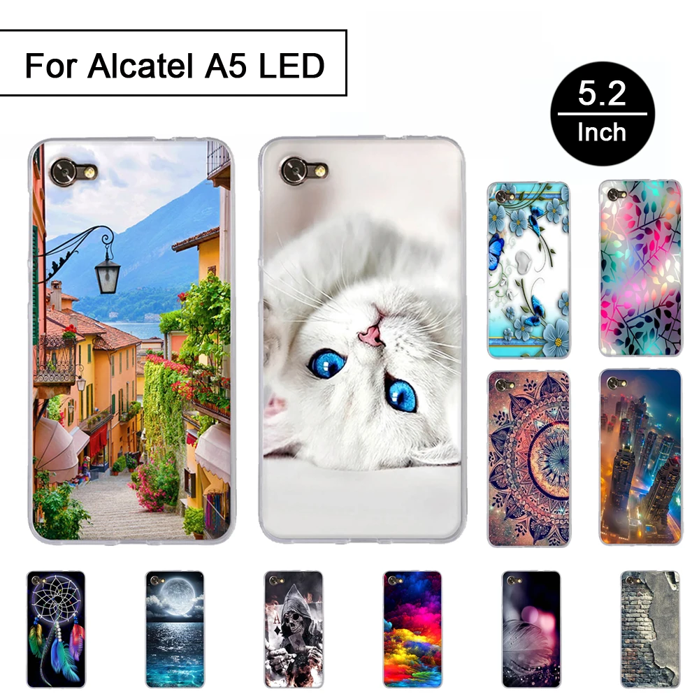 

Soft Silicon Case For Alcatel A5 LED 5.2 inch Back Protection Phone Cover For Alcatel A5 LED Cases Cartoon Painted Pattern Shell