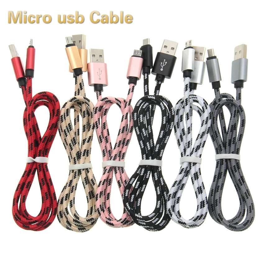 Carregador de Náilon para Iphone - tipo c Pces Micro Cabo Usb Samsung Huawei Htc Xiaomi Carregamento Rápido Dados Android Telefone Móvel 100 - 8pin 3 100 pces microtipo c8pin cabo usb carregador