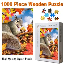 Симпатичные белки головоломки 1000 штук взрослые головоломки деревянная мозаика, анимированная головоломки для детей Обучающие игрушки, подарки