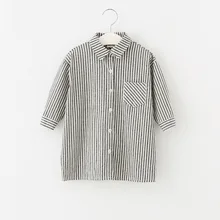 Г. Новая Осенняя для малышей для маленьких девочек полосатый Блузка с длинными рукавами платье принцессы Повседневная рубашка платья наряды Прямая