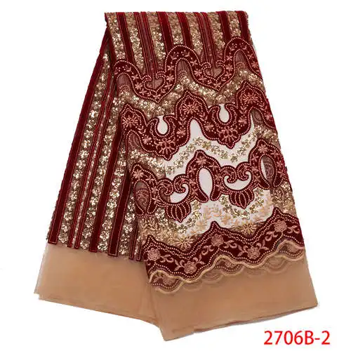 Африканская кружевная ткань высокое качество кружевная ткань французская блестящая сетка тюль ткани нигерийские кружева для свадебного платья XY2706B-1 - Цвет: picture 2