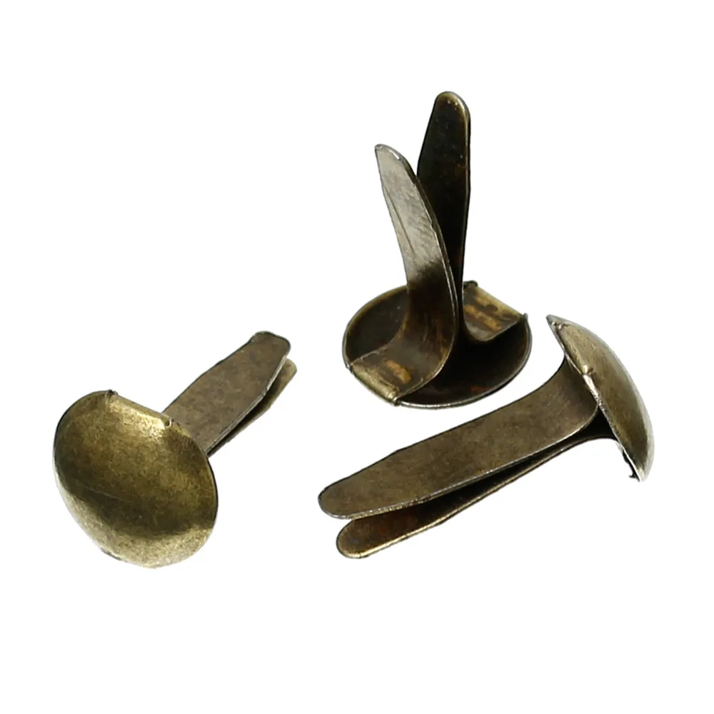 Iron Based Alloy Metal Brads Scrapbooking Round Antique Bronze 14mm