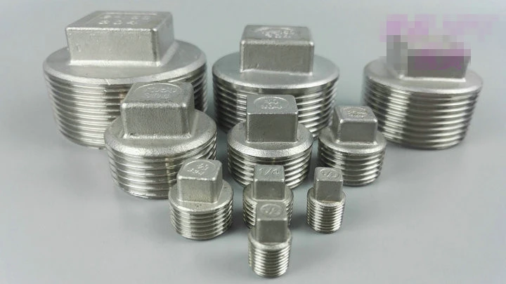 Square Plug 1/4 Male NPT 304 Stainless Steel Pipe Fitting .25 