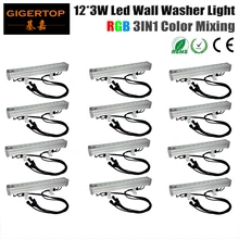 TIPTOP 12 XLOT IP65 Водонепроницаемый наружное настенное крепление Led лампа с водой 12x3 Вт RGB контройлер с 3IN1 высокое Мощность лампа Алюминий кожух DMX 3/7 канал