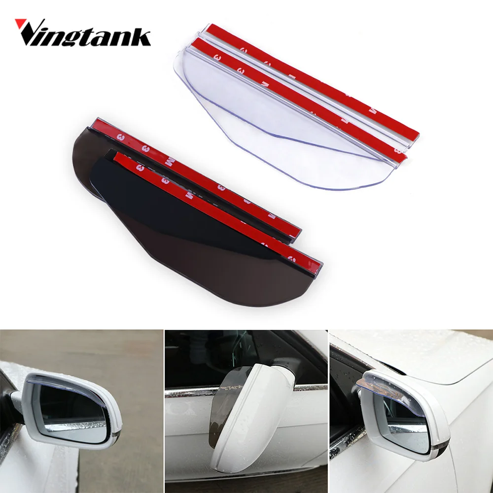 Vingtank 2pcs Car Rearview Mirror Rain Blades Car Back Mirror Eyebrow