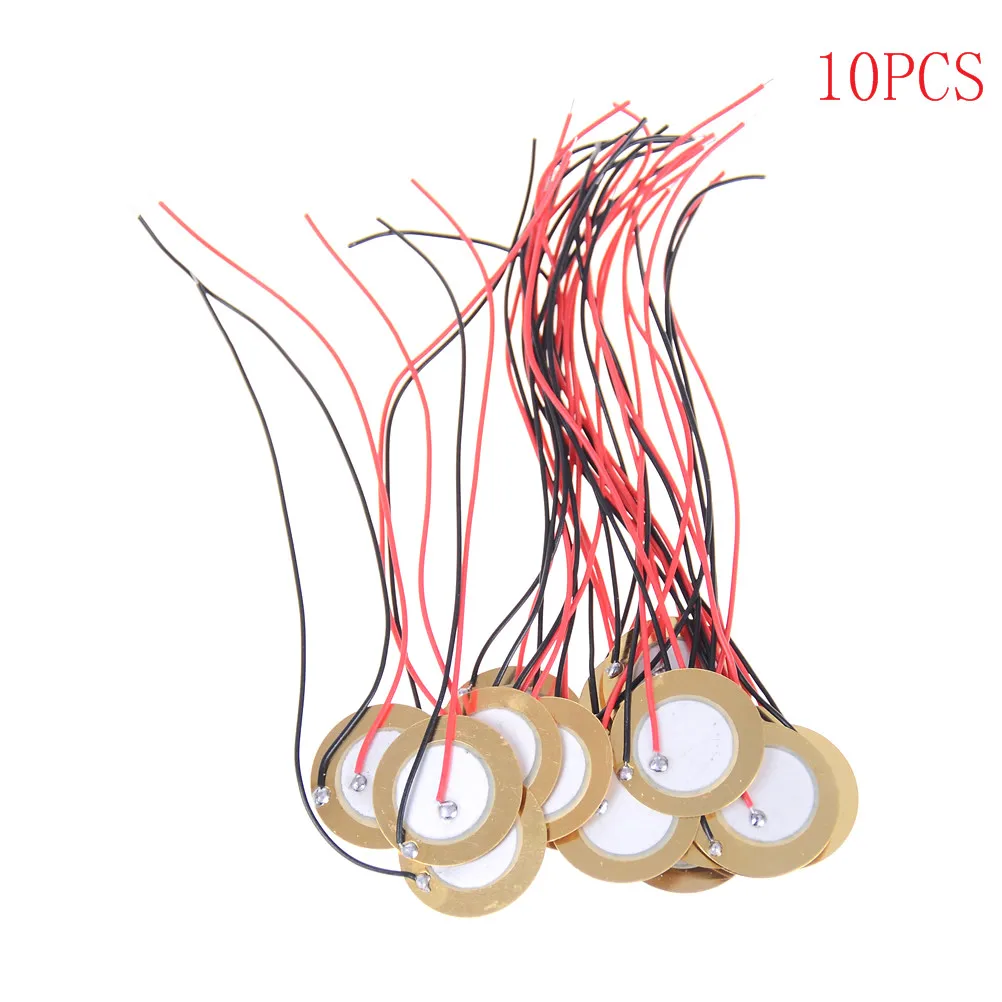

10PCS High Quality 20mm Piezo Ceramic Elements Sounder Sensor Trigger Drum Disc + Wire Copper Piezoelectric Buzzer Copper