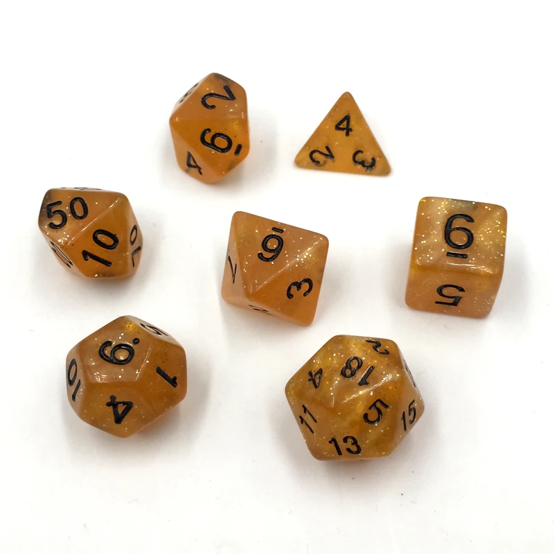 

Rollooo Glitter Rpg dice D4 D6 D8 D10 D% D12 and D20 7Pcs/Set