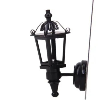 

SHGO Hot Black Metal 1/ 12 Dollhouse Miniature LED Wall Light Model