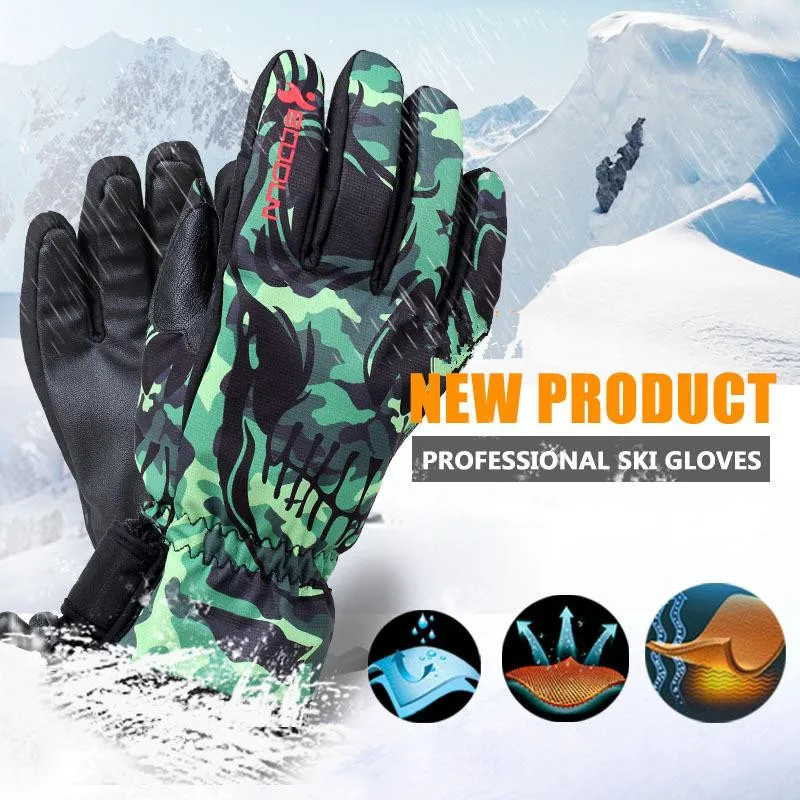 1 пара уличные зимние лыжные сноубордические перчатки супер теплые уличные спортивные перчатки ветрозащитные водонепроницаемые походные лыжные перчатки