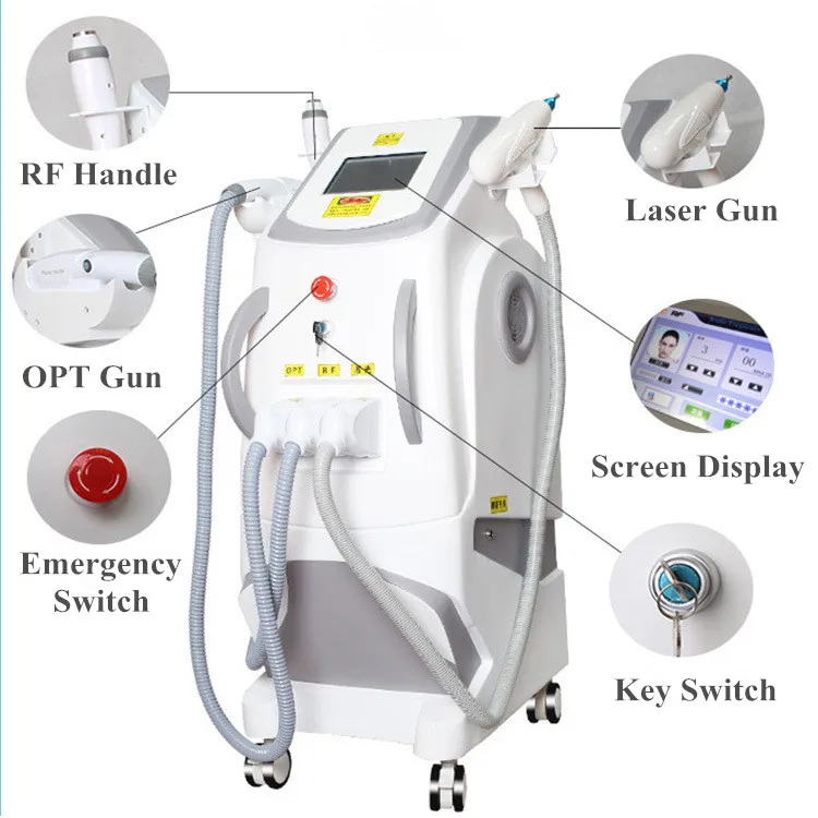 Новейшая 3 в 1 OPT+ RF+ nd yag лазерная машина для удаления татуировок и elight/opt/ipl лазер для удаления волос