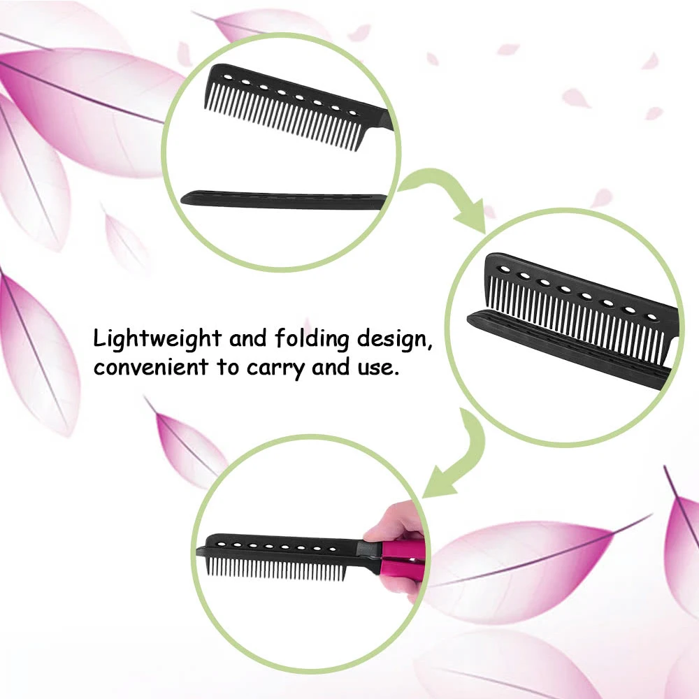 Hot DIY Convenient Hair Straightener Comb V Style Household Anti-static Salon Hairdressing Hair Straightener Comb