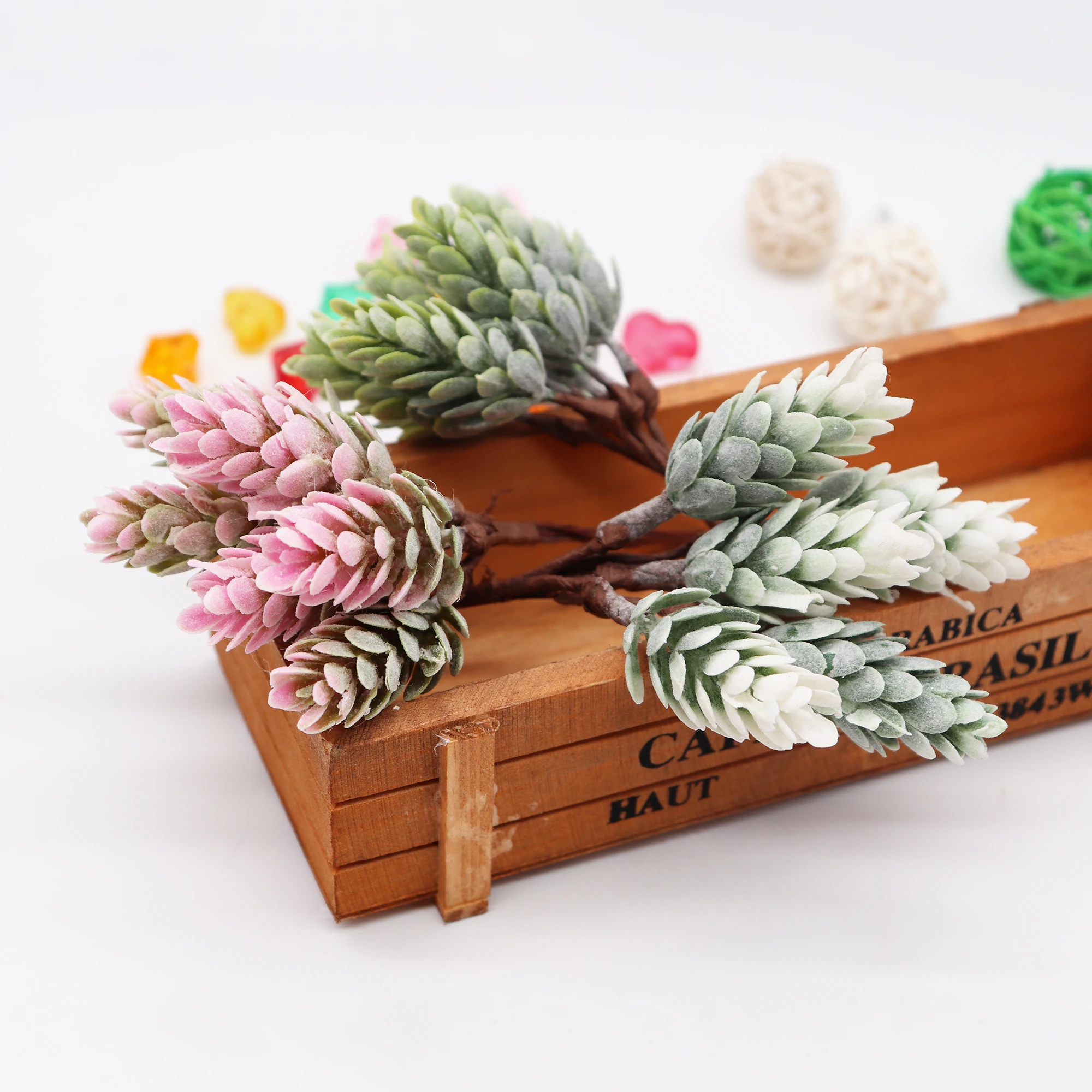 

6pcs color pine cone artificial flower pineapple artificial plant wedding home decoration DIY scrapbook gift box craft flower