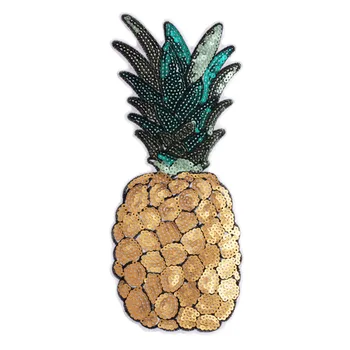 

10pcs sequins iron on Pineapple embroidery patches for garment accessories and jeans decorative tape