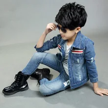 Spring Autumn Denim Teenager Vestido Sets Long Sleeve Jacket + Pants Children’S Casual Sweatshirt Sports Suit 2-12Years