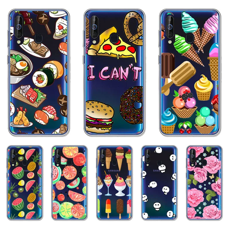 Samsung Galaxy A60 Case,Silicon Black Painting flower Soft TPU Back Cover for Galaxy A60 SM-A606F A606F/DS protect Phone cases