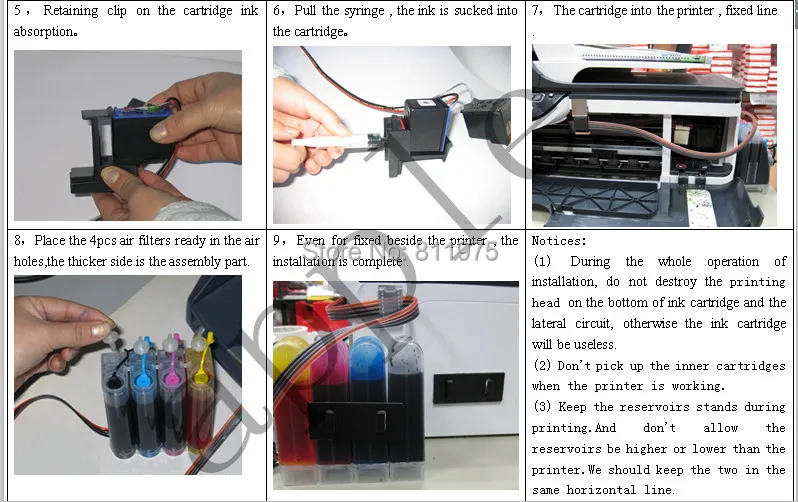 Sistema de Abastecimento Contínuo de Tinta para hp Ciss com Todos os Acessórios 57 para Canon Universal Faça Você Mesmo Ciss 60 61 62 63 74 75 56 4 Cores Kit 8 Cheap sistema de fornecimento contínuo de tintas