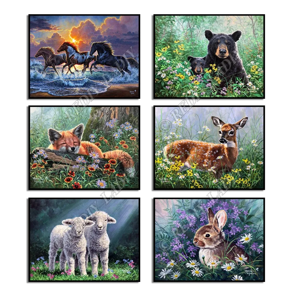 

Full Square / Round Diamond Painting Crystal Mosaic Wild Animals 5D Diamond Embroidery Beaded Cross Stitch Pixel Hobby & Crafts