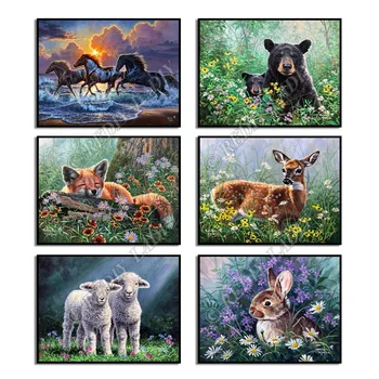 

Full Square / Round Diamond Painting Crystal Mosaic Wild Animals 5D Diamond Embroidery Beaded Cross Stitch Pixel Hobby & Crafts