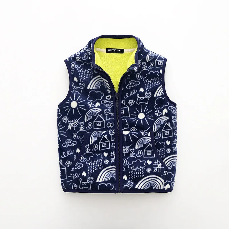 Brand Autumn Kids Waistcoat Double Sides Fleece Vest Girls Vest for Boys Kids Outwears Coats Toddler Girl Winter Clothes 2-8T