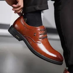 Мужские туфли в деловом стиле; деловые туфли из мягкой натуральной кожи с острым носком для мужчин; мужские оксфорды на плоской подошве;