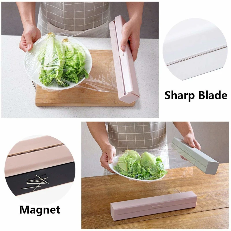 Пищевая пленка резак ABS пластиковый диспенсер для обертывания с магнитом для сохранения свежести пищи Кухонные Аксессуары Гаджеты для хранения