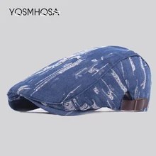 Джинсовый Ретро Берет унисекс, кепка для мужчин и женщин, шляпа художника, кепка газетчика s для мужчин, Femme, весенние, Осенние, Зимние береты WH660