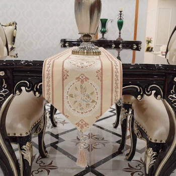 

Fashion Amazing European style gold yellow table runner Lace Luxury Table flag
