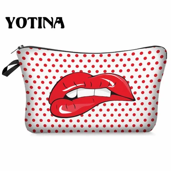 

Yotina Makeup bag Women Cosmetic Bag With Multicolor Pattern 3D Printing Cosmetics Pouchs For Travel makeup organizer