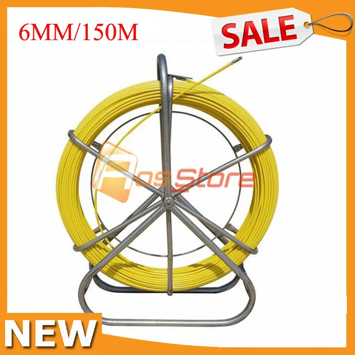 

6mm/150M Electric Reel Fiberglass Fish Tape Wire Cable Running Rod Duct Fishtape Puller for Floor Conduit and Telecom Wall