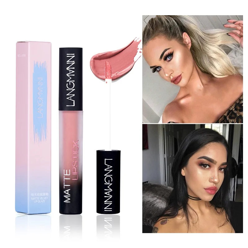 12 Цветов сексуальный красный пигмент Nude Lips блеск матовый Жидкий блеск для губ Водонепроницаемый длительный губная помада, Косметика для