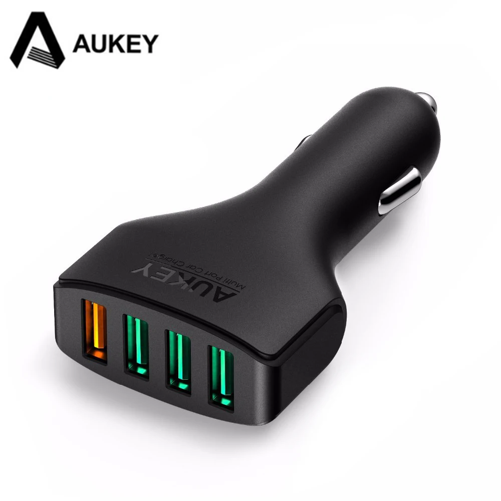  Aukey 48W/9.6A DC 12/24V 4 Ports USB Car Charger Adapter for Apple iPhone 5 6 6 plus iPad Android Samsung Sony HTC Tablet PC 