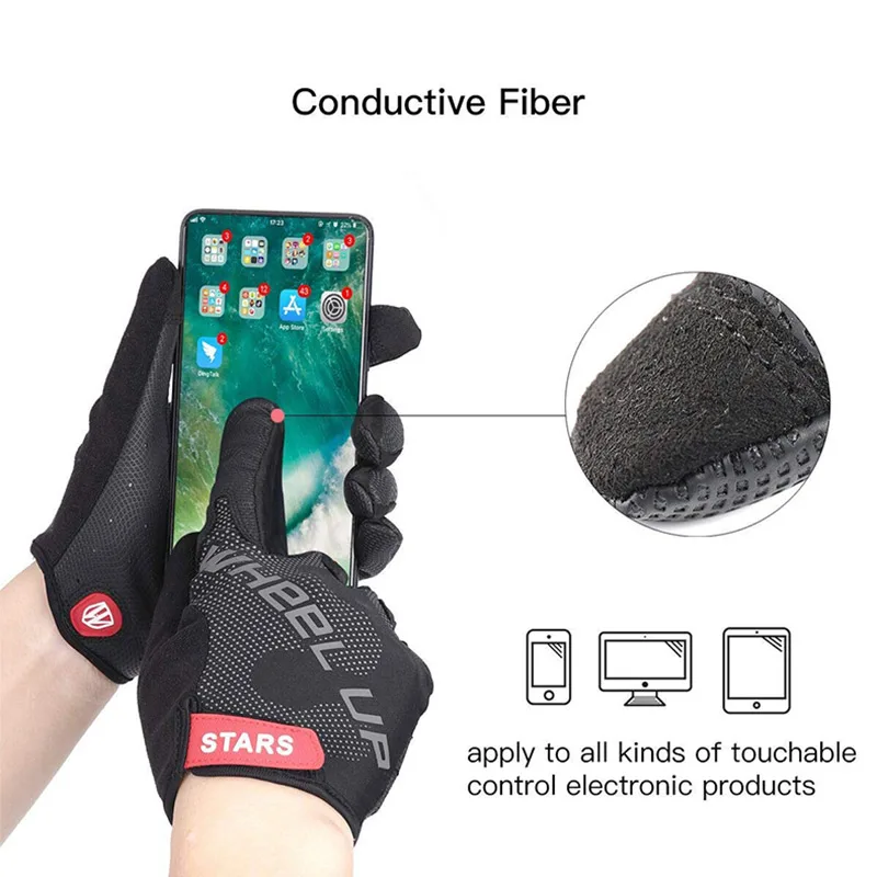 Wheel Up Anti-slip Bicycle Gloves Full Finger Cycling Glove Touch Screen MTB Road Bike Gloves Sport Shockproof Gloves
