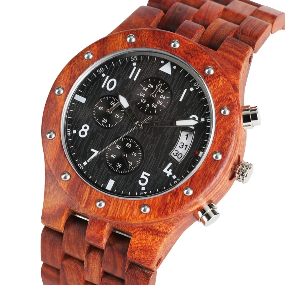

Quartz Watch Men Wooden Watch Full Wood Wristwatch Natural Lightweight Watches Mens Simple Clock Male reloj hombre