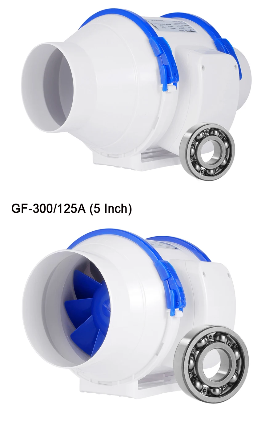Hon& Guan 110 V встроенные вентиляторы, 5 ''(ø125mm) Встроенный воздуховод вытяжной вентилятор Макс поток воздуха 280m3/h для ванной комнаты, теплицы, гидропоники
