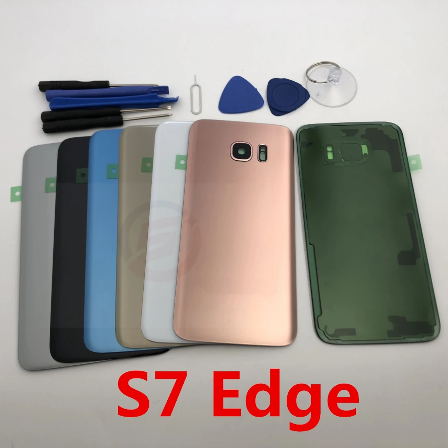 

Battery Glass Cover Replacement parts For Samsung Galaxy S7 Edge G935 G935F G935FD Back Housing Door+Camera lens With tools