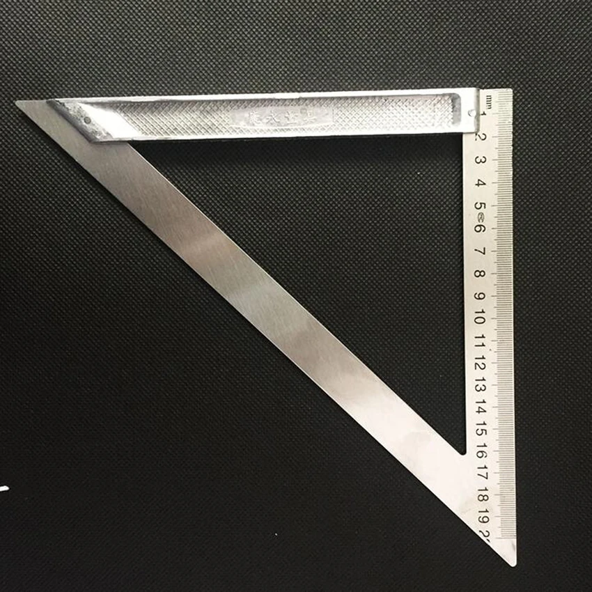 200/300 мм длина треугольная линейка 90 градусов квадратная Толстая нержавеющая сталь треугольное правило деревообрабатывающий инструмент измерение и рисование