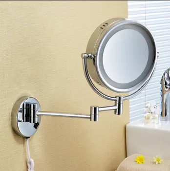 

Bath Mirror 8' brass material bathroom dressing LED Mirror double face 1X/3X make-up Magnifying mirror Bathroom accessory