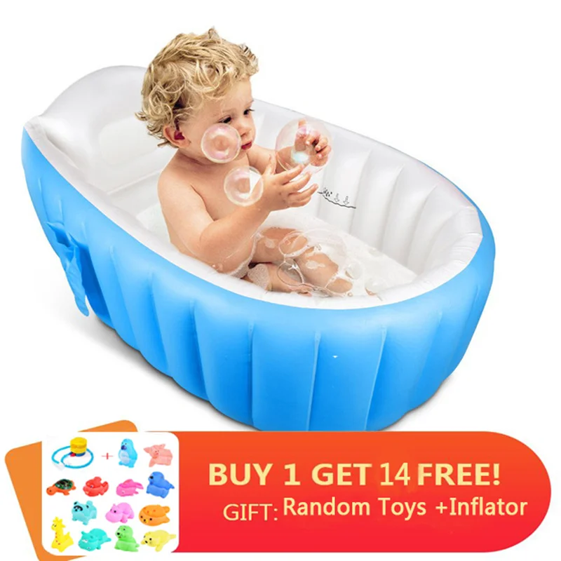 Portable Bathtub Inflatable Bath Tub Baby Cushion Warm Winner Keep Infantil Bathtubs with Air Pump Free Gift | Дом и сад