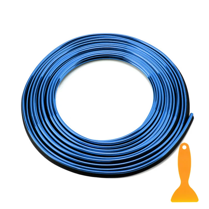 5 M pegatinas de piezas interiores de diseño de coches decoración de tiras de moldeo de puerta de coche tablero de aire de salida de tiras de dirección para coche- estilo