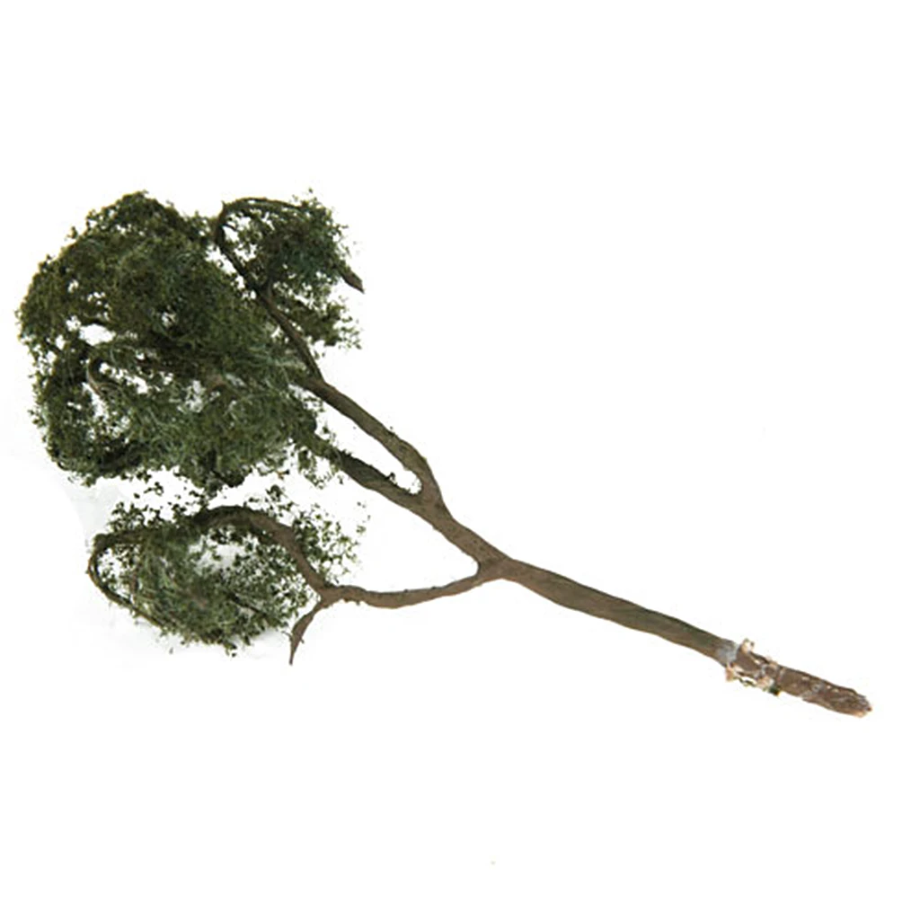 2Pcs Mini Tree Model Painted 1/75 HO Scale for Train Railway Diorama Architecture Building