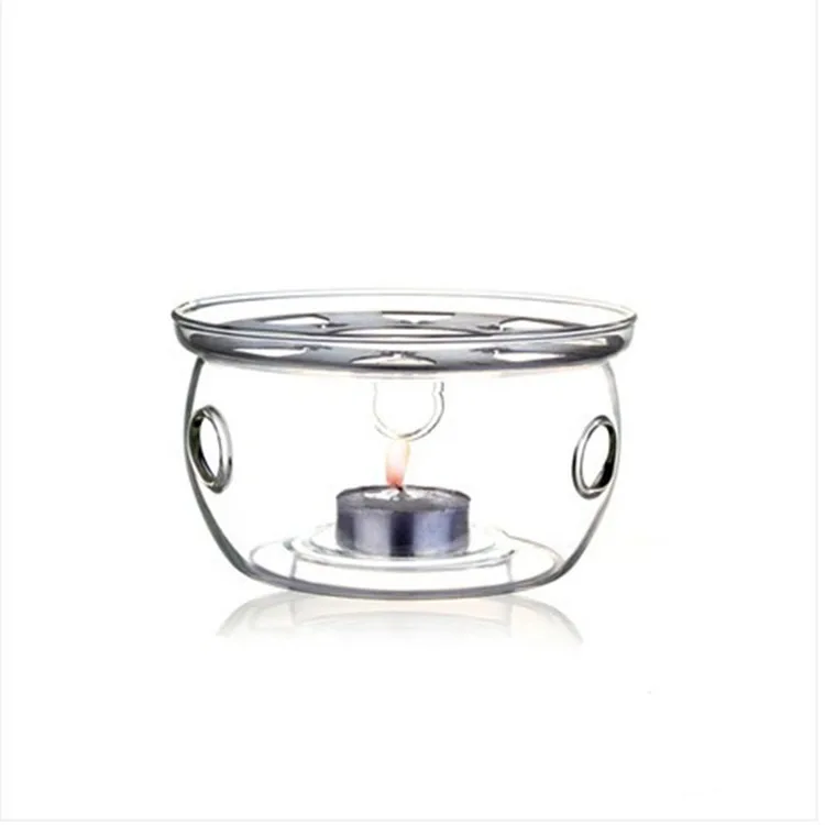 Подставка для чайника из прозрачного стекла, жаростойкая круглая теплая изоляционная база, свеча, аксессуары для чая и питья