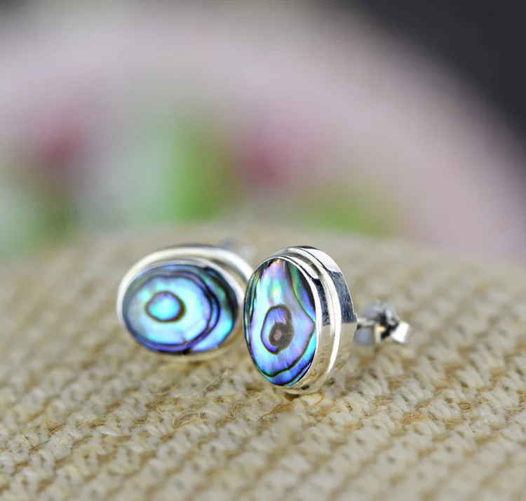 Высокое качество, Настоящее серебро 925 пробы, натуральная оболочка абалона, круглые милые женские ювелирные изделия, геометрические цветные женские серьги, подарок