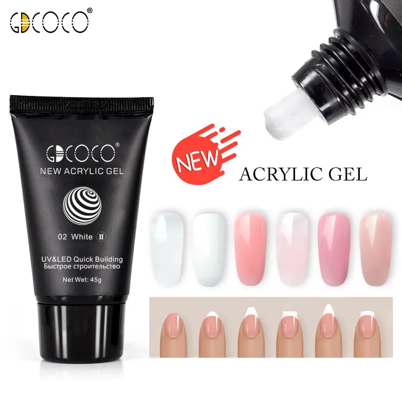 

45g Acrylic Hybrid Poly Gel New Arrival Fast Dry Nail Extension Gel Nail Tips Nail Slice Soak Off UV LED Crystal Jelly Nails Gel