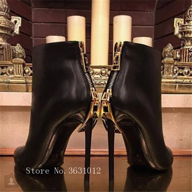 

2019 New Fashion Black Leather Suede /Leather Short Ankle Boots Back Zipper Bling Thin High Heel Wedding Shoes Woman Sapatos
