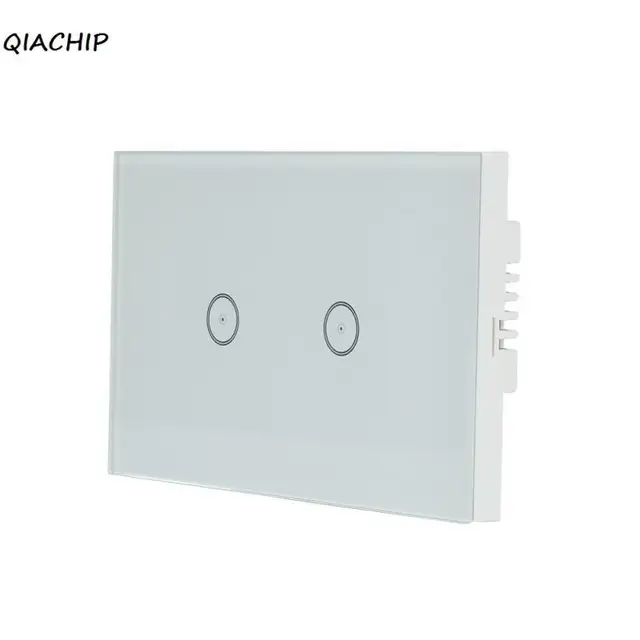Us Wifi Smart 2 Gang Wall Light Switch White Crystal Panel Gl Us Wifi Smart 2 Gang Wall Light Switch White Crystal Panel Gl Control For