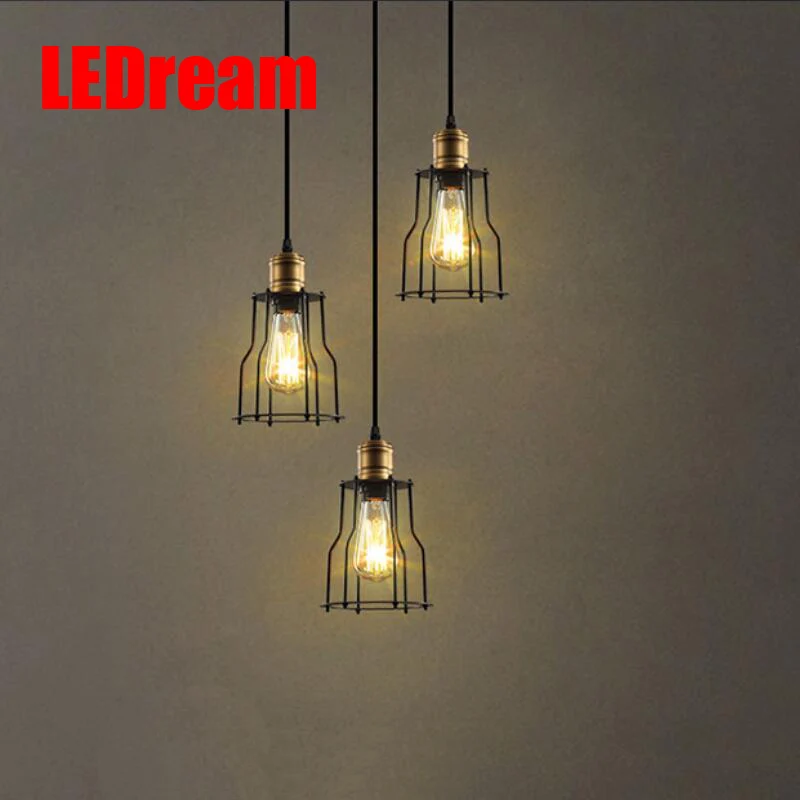 

Scandinavian Designer Pendant Light LOFT Industrial Warehouse Lamp Dining Room Den Bedside Bar Iron Pendant Lamps