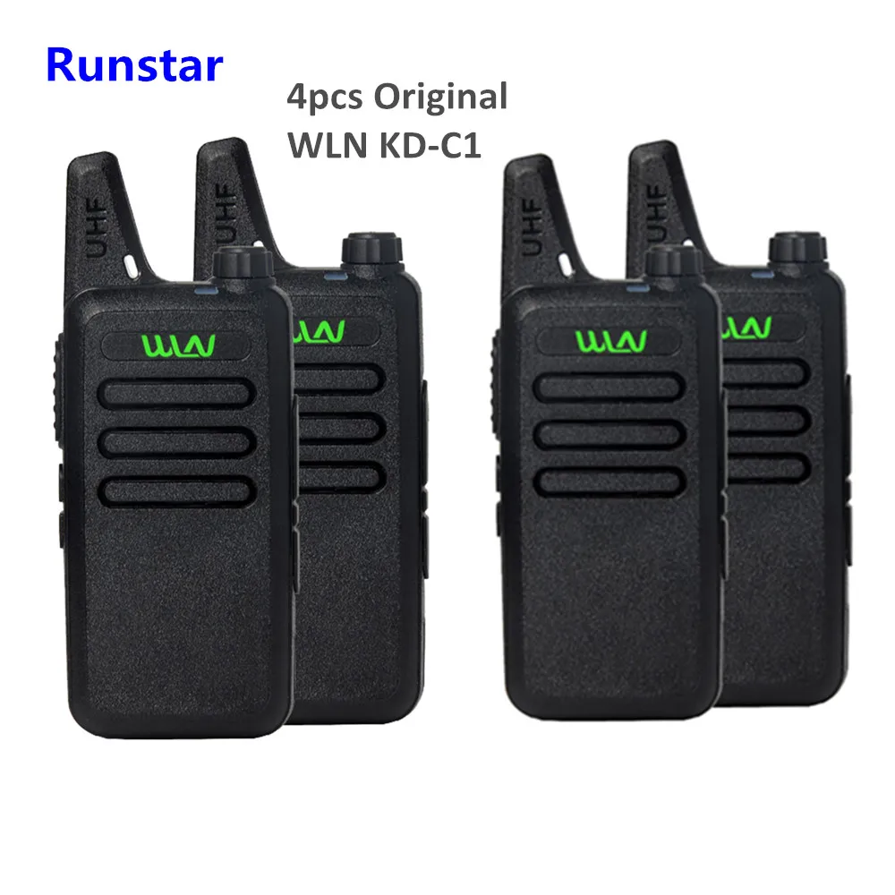 4 шт. WLN KD-C1 мини Wiress Walkie Talkie UHF портативная двухсторонняя радиостанция коммуникатор приемопередатчик ham Радио рация