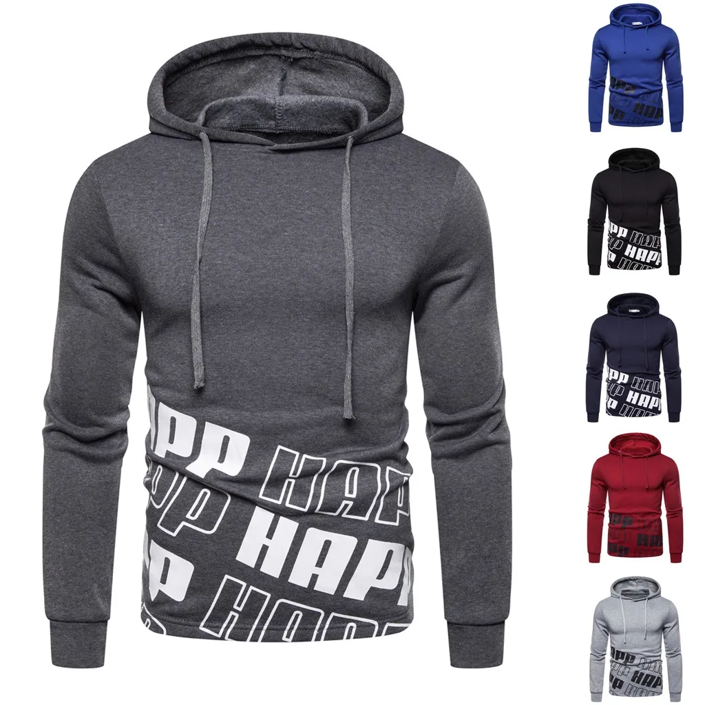

Hoodie Men Autum Winter Long Sleeve Hooded Sweatshirt Letter Printed Outwear Hoodies Tops Blouse Male Clothes High Quality