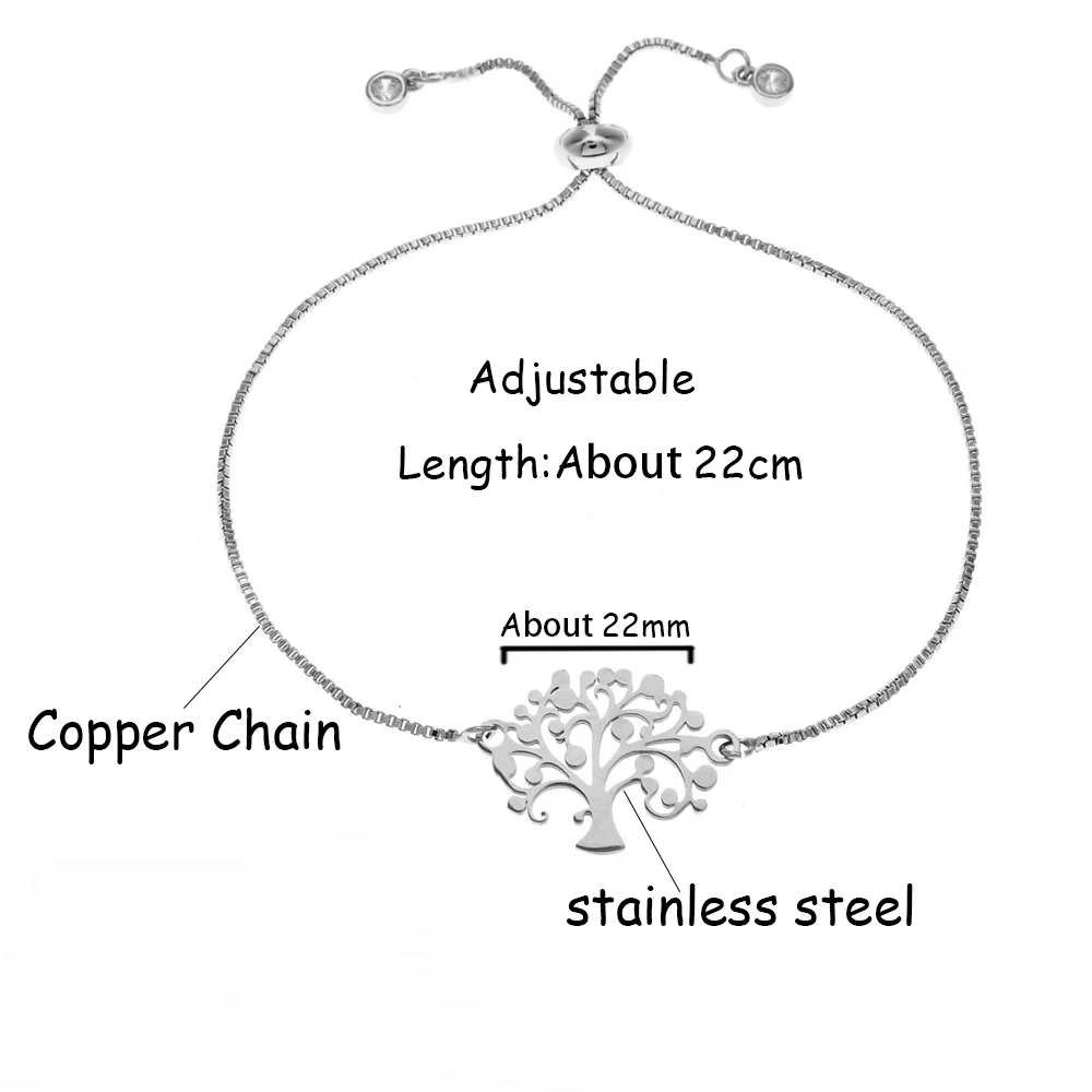 SLZBCY модные браслеты из нержавеющей стали Древо жизни амулеты для женщин