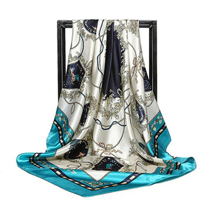 Роскошный шелковый шарф, модный платок, атласная шаль, шарфы, леопард, 90*90 см, квадратный шелковый платок, шарфы для женщин, бандана - Цвет: 09
